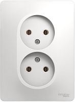 Розетка без заземления Systeme Electric Glossa 1-м. 2 мод. белый картинка